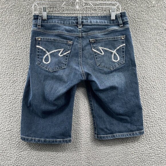 Zara Basic Womens Jean Shorts 8 Blue Denim Mid-Rise Zip Front Pockets - Picture 2 of 11